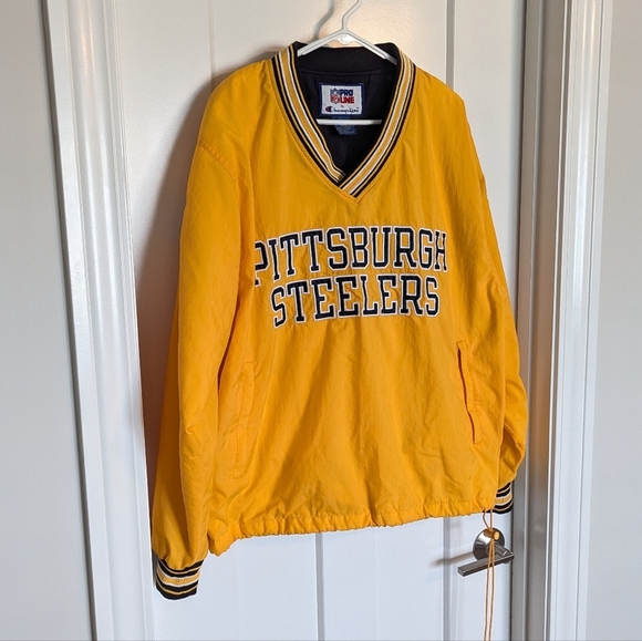 Vintage Pittsburgh Steelers Pullover Windbreak - Champion NFL Pro Line sz M - Picture 2 of 9